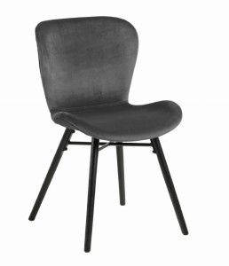 Drewniane krzesło z tapicerowanym siedziskiem szare