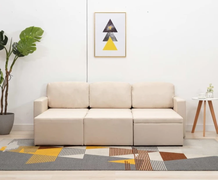 Modułowa-sofa-rozkładana-kremowa