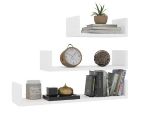 Komplet półek wiszących na zdjęcia biały połysk