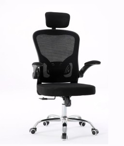 Czarny fotel biurowy, krzesło obrotowe do komputera