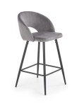 Szary tapicerowany stołek barowy, hoker