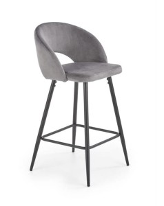 Szary tapicerowany stołek barowy, hoker