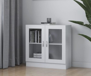 Regał na ksiażki ze szklanymi drzwiami biały
