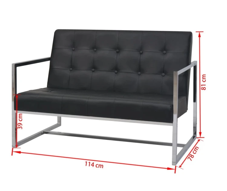 Wymiary-czarnej-sofy-biurowej