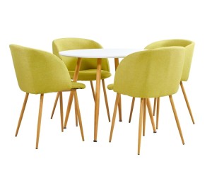 Zielone krzesla do jadalni z okrągłym stołem - zestaw