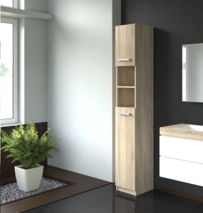 Wąska szafka łazienkowa słupek dąb sonoma