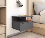 Wiszące szafki nocne z szufladą szary połysk