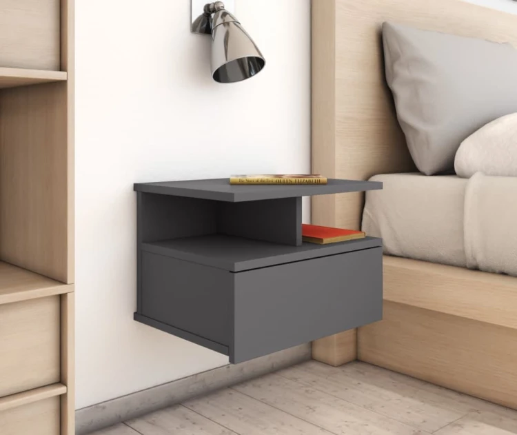 Wisząca-szafka-nocna-szary-połysk