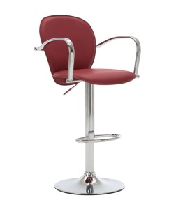 Hoker na nóżce z podłokietnikami bordowy