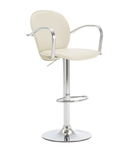 Kremowe krzesło barowe z podłokietnikami