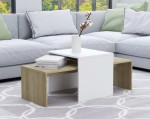 Oryginalny zestaw stolików kawowych biały/sonoma
