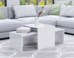 Nowoczesna ława do salonu biały połysk - komplet