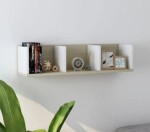 Półka ścienna z przegródkami sonoma/biały