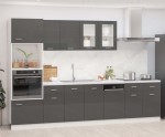 Meble kuchenne szafki szary połysk