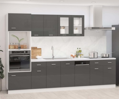 Zabudowa-kuchenna-szary-połysk