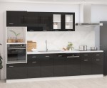 Szafki kuchenne zabudowa czarny połysk