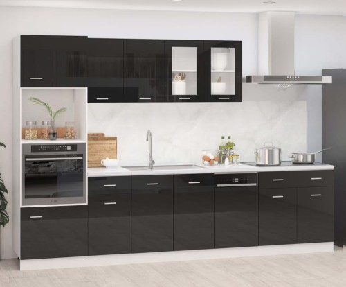 Komplet-szafek-kuchennych-czarny-połysk