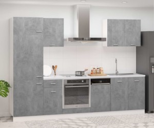 Zestaw szafek kuchennych szary beton