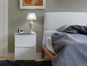 Biała szafka nocna z szufladami 40x40 cm