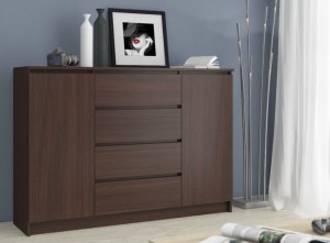 Szafka z szufladami i półkami komoda wenge