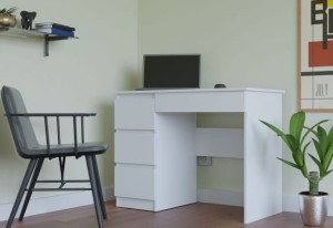 Biurko z szufladami biel lewe szkolne