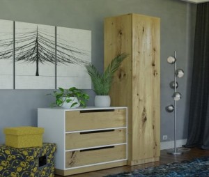 Szafa na ubrania z półkami lub drążkiem artisan