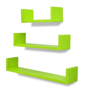 Zielone półki dziecięce na drobiazgi, książki, płyty - komplet 3szt